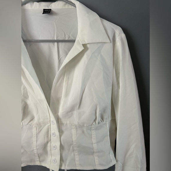 White cropped button up - Picture 3 of 5